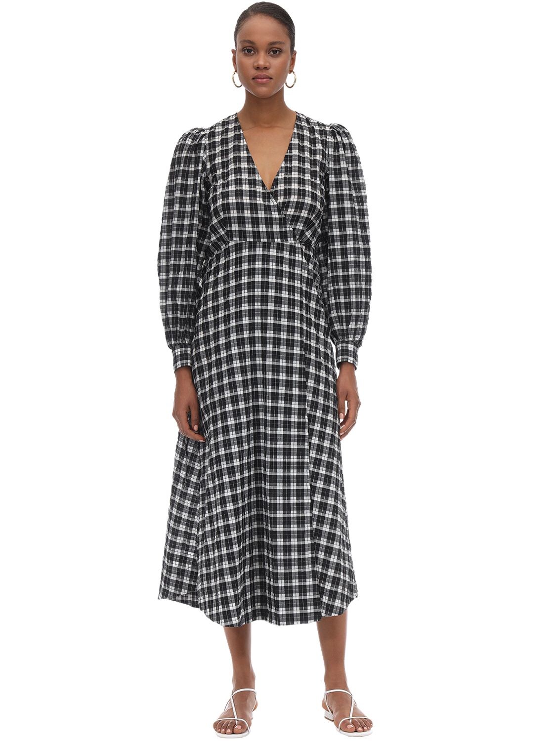 seersucker wrap dress