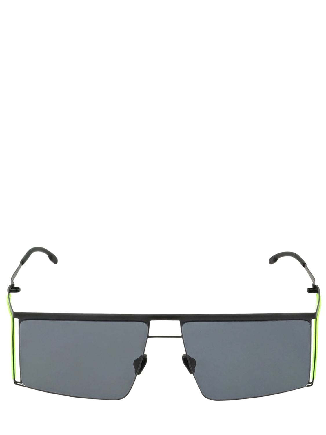 Mykita Helmut Lang Hl001 Squared Sunglasses In Black,fluo
