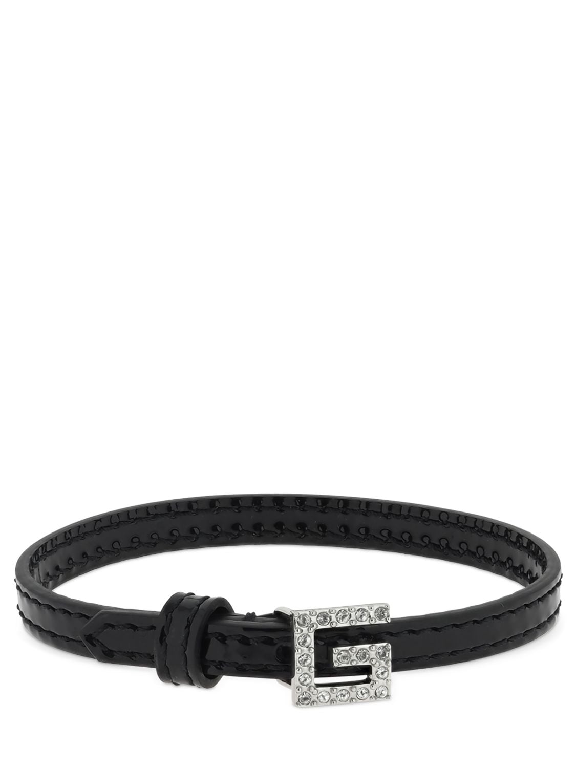 Gucci - Leather bracelet w/ square g detail - Black | Luisaviaroma