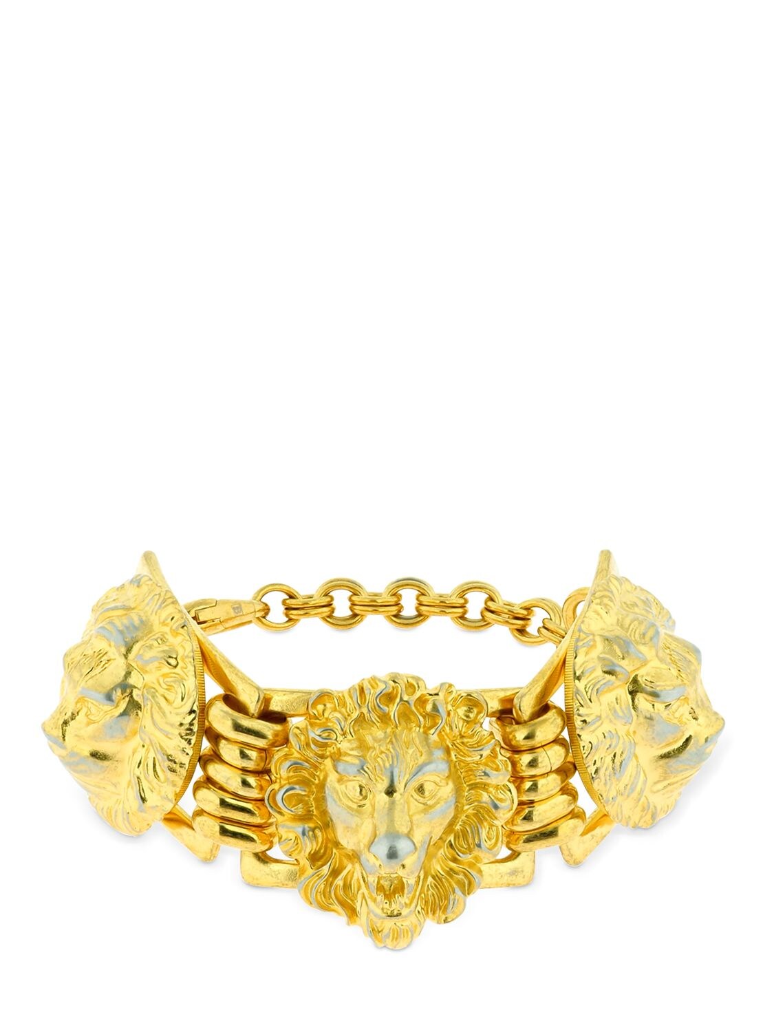 Gucci Lion Head Bracelet In Gold