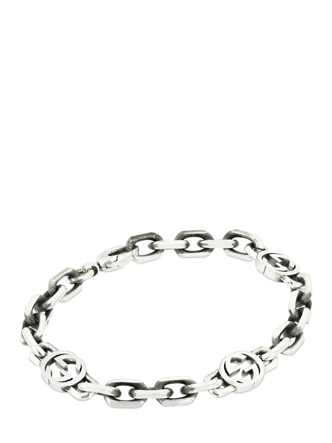 Shop Gucci Interlocking G Chain Bracelet In Silver