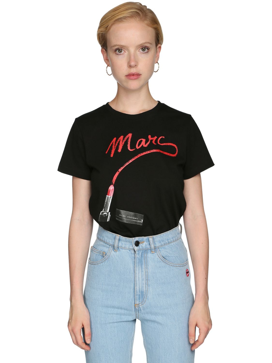 Marc Jacobs "lipstick"logo平纹针织t恤