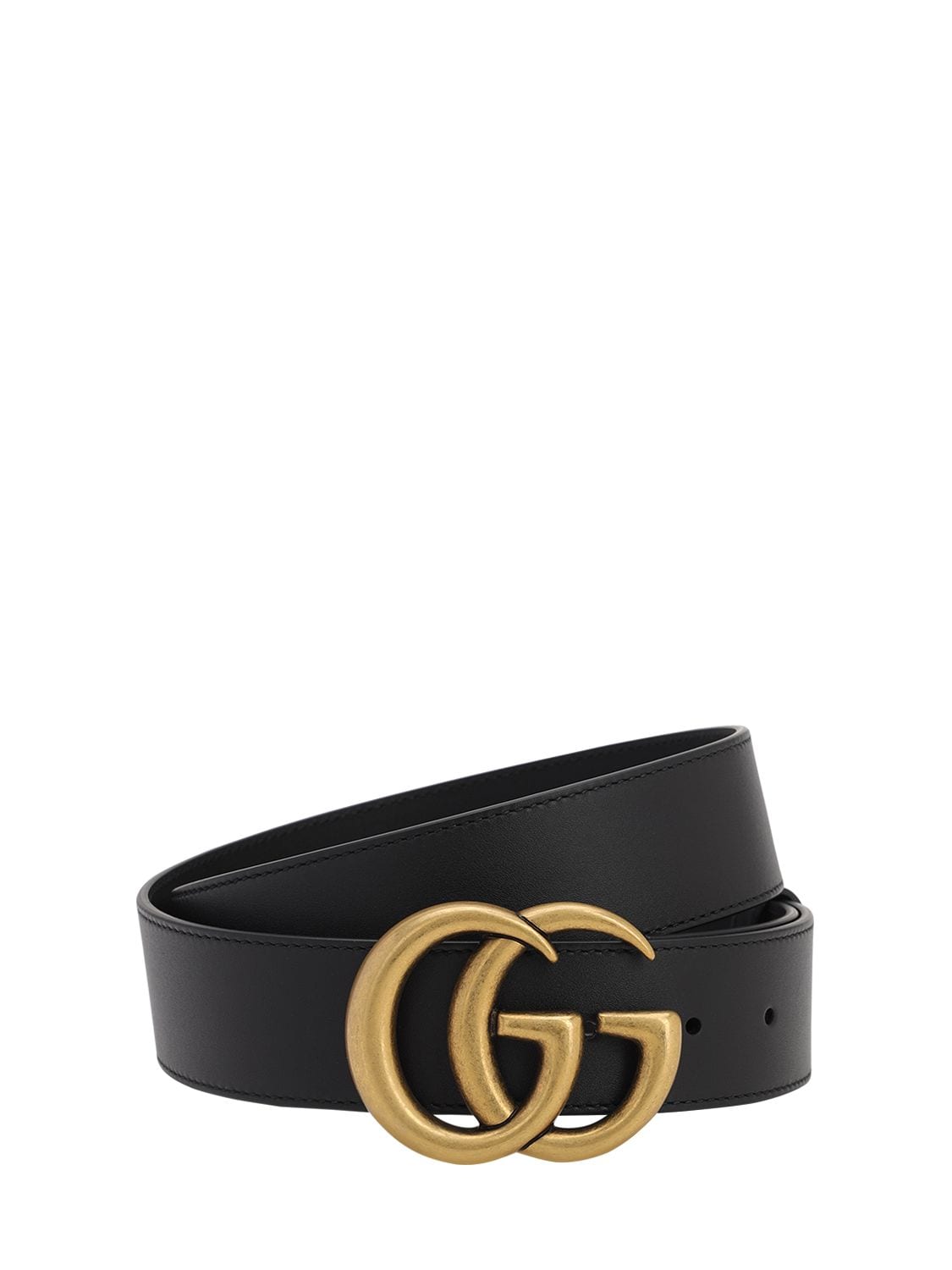 40mm Gg Gold Buckle Leather Belt
