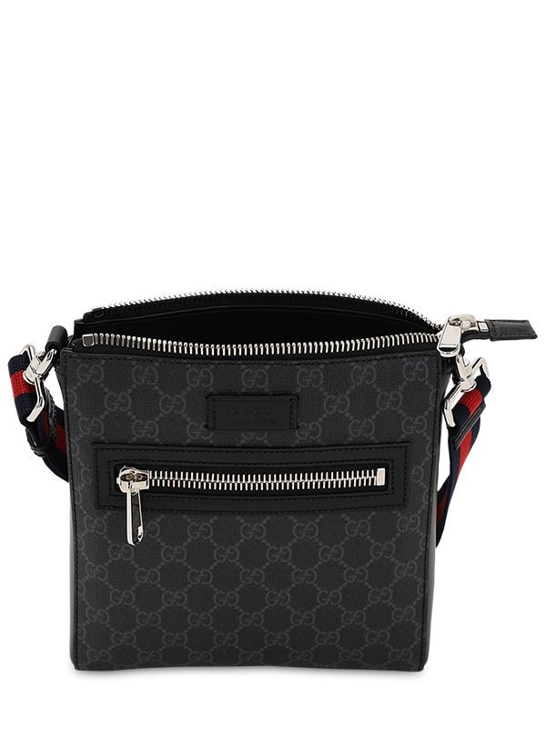Shop Gucci Gg Supreme Coated Canvas Messenger Bag In Black