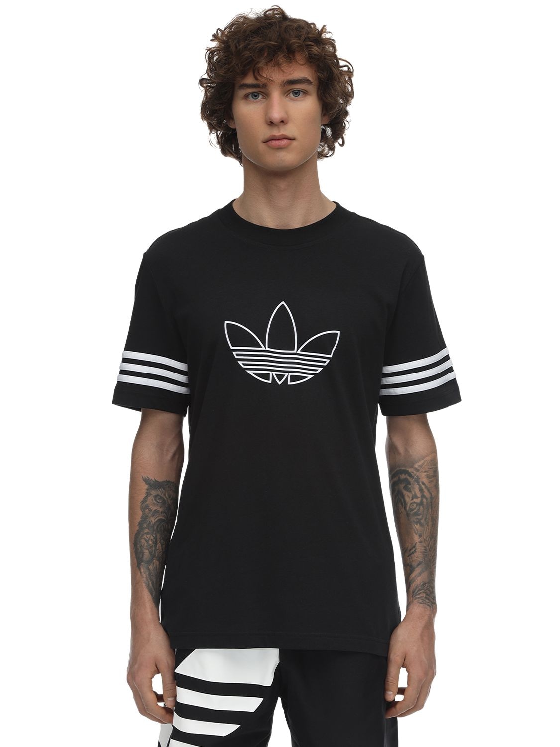 Dripping Day skip Adidas Originals T-shirt With Outline Trefoil Logo Black | ModeSens