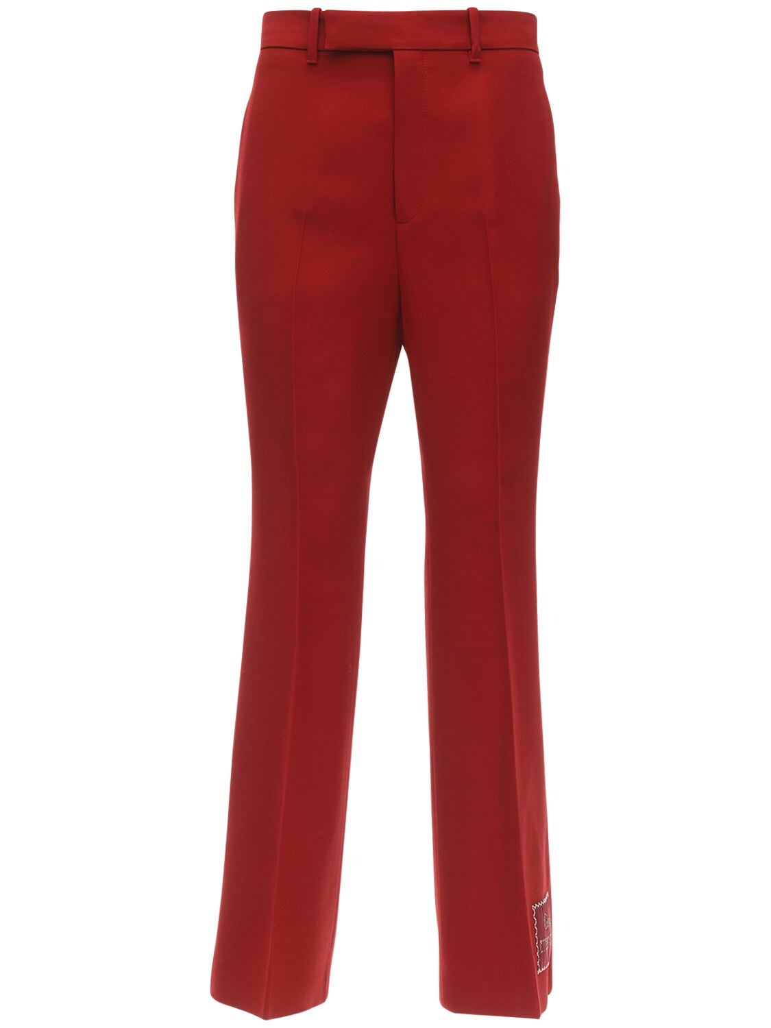 Gucci Cropped Cady Flared Pants In Red