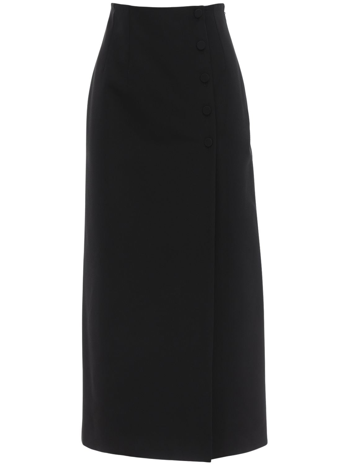 Gucci High Waist Faille Wrap Skirt In Black