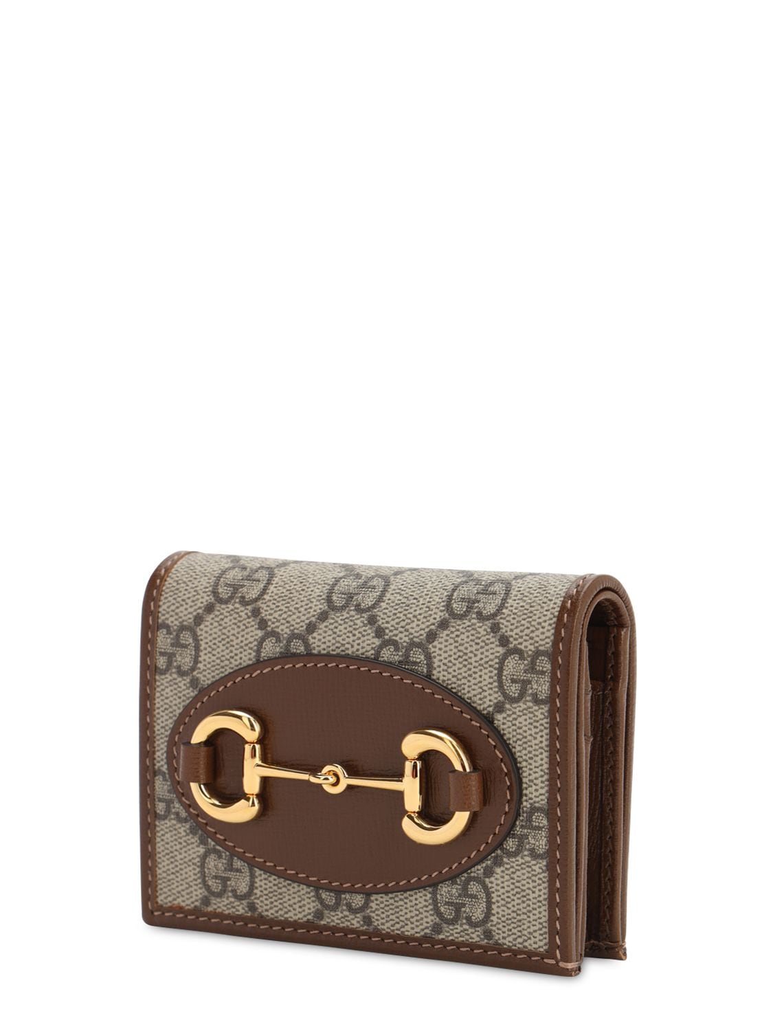 Shop Gucci 1955 Horsebit Gg Supreme Wallet In Ebony,brown