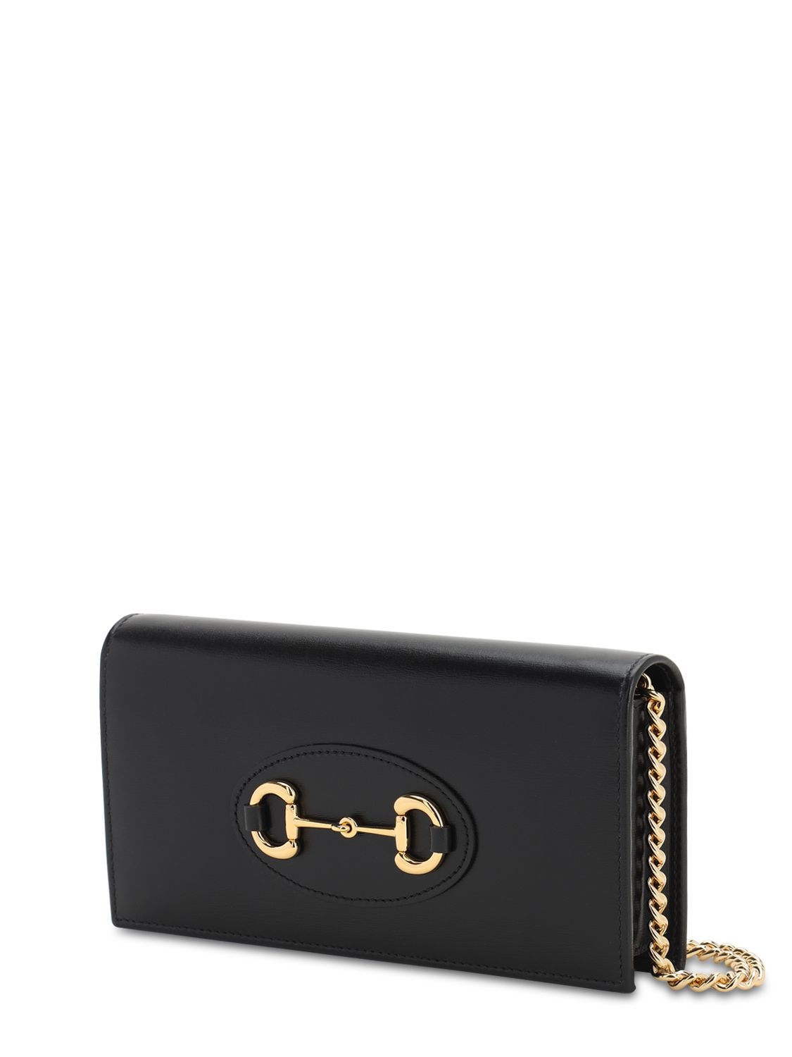 Gucci 1955 Horsebit Leather Wallet On A Chain In Black Leather | ModeSens
