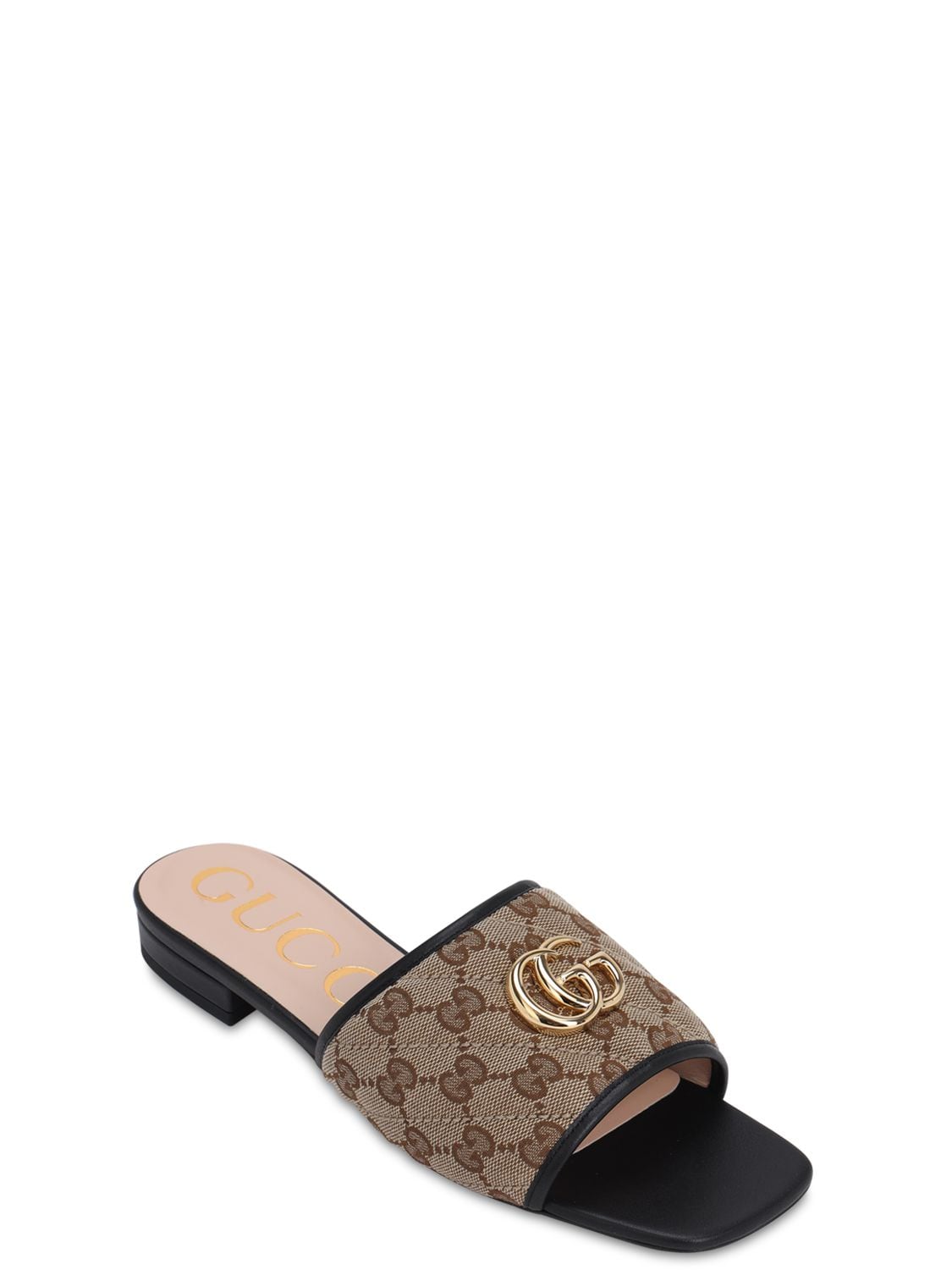 Gucci Beige Canvas Gg Slides In Nude & Neutrals | ModeSens