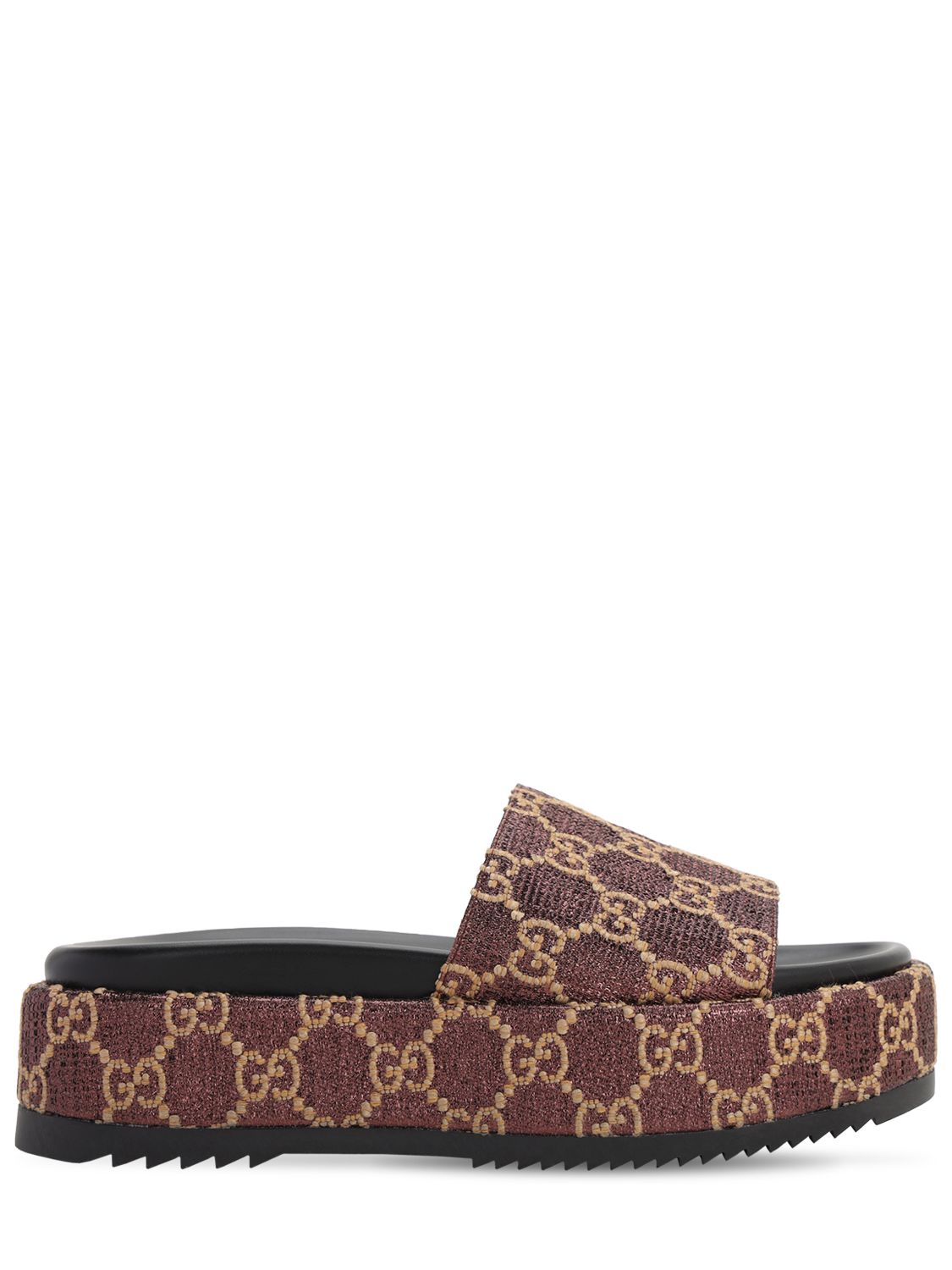 60mm Angelina Gg Lamé Platform Sandals