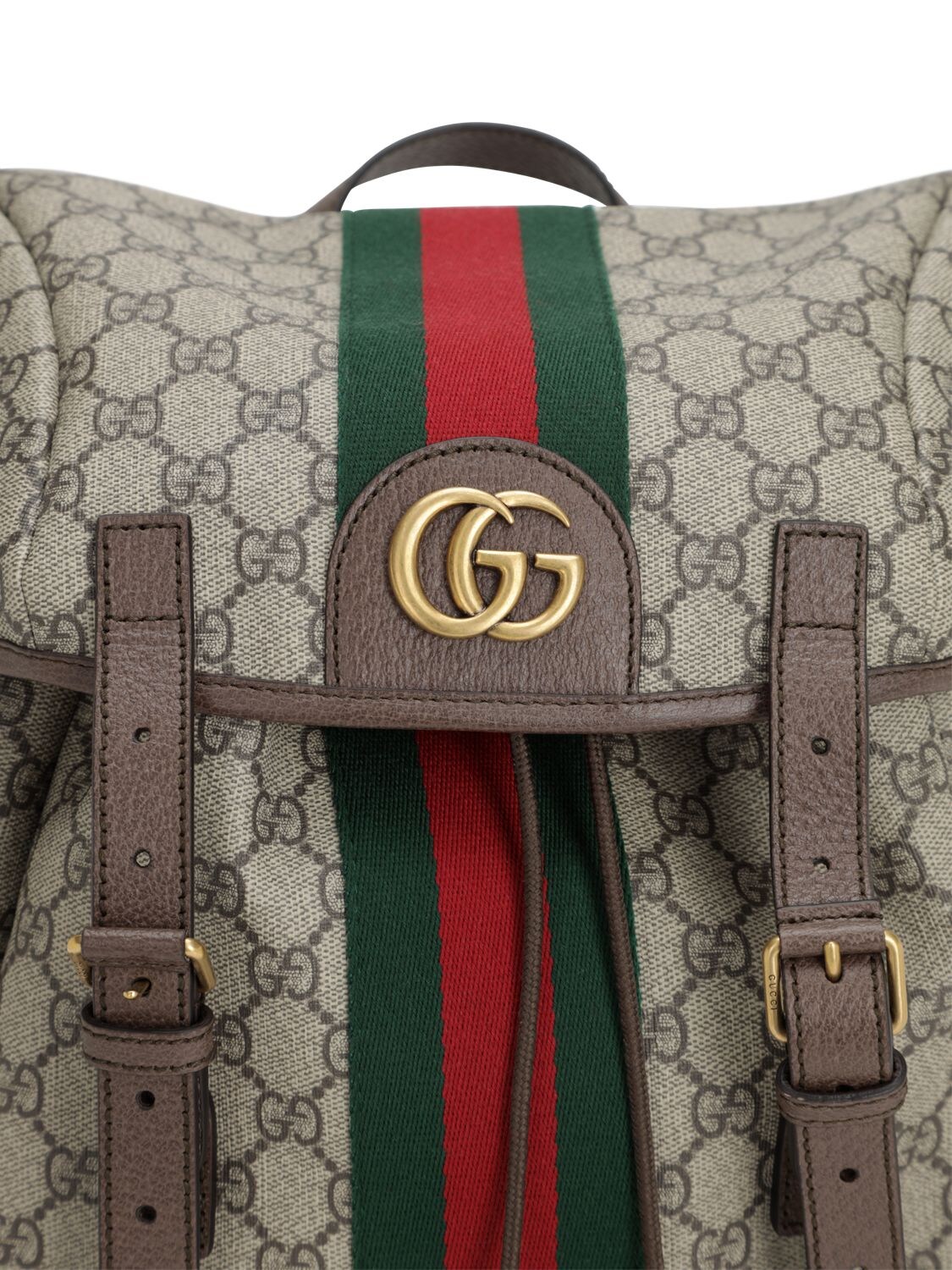 Shop Gucci Ophidia Gg Supreme Coated Backpack In Beige