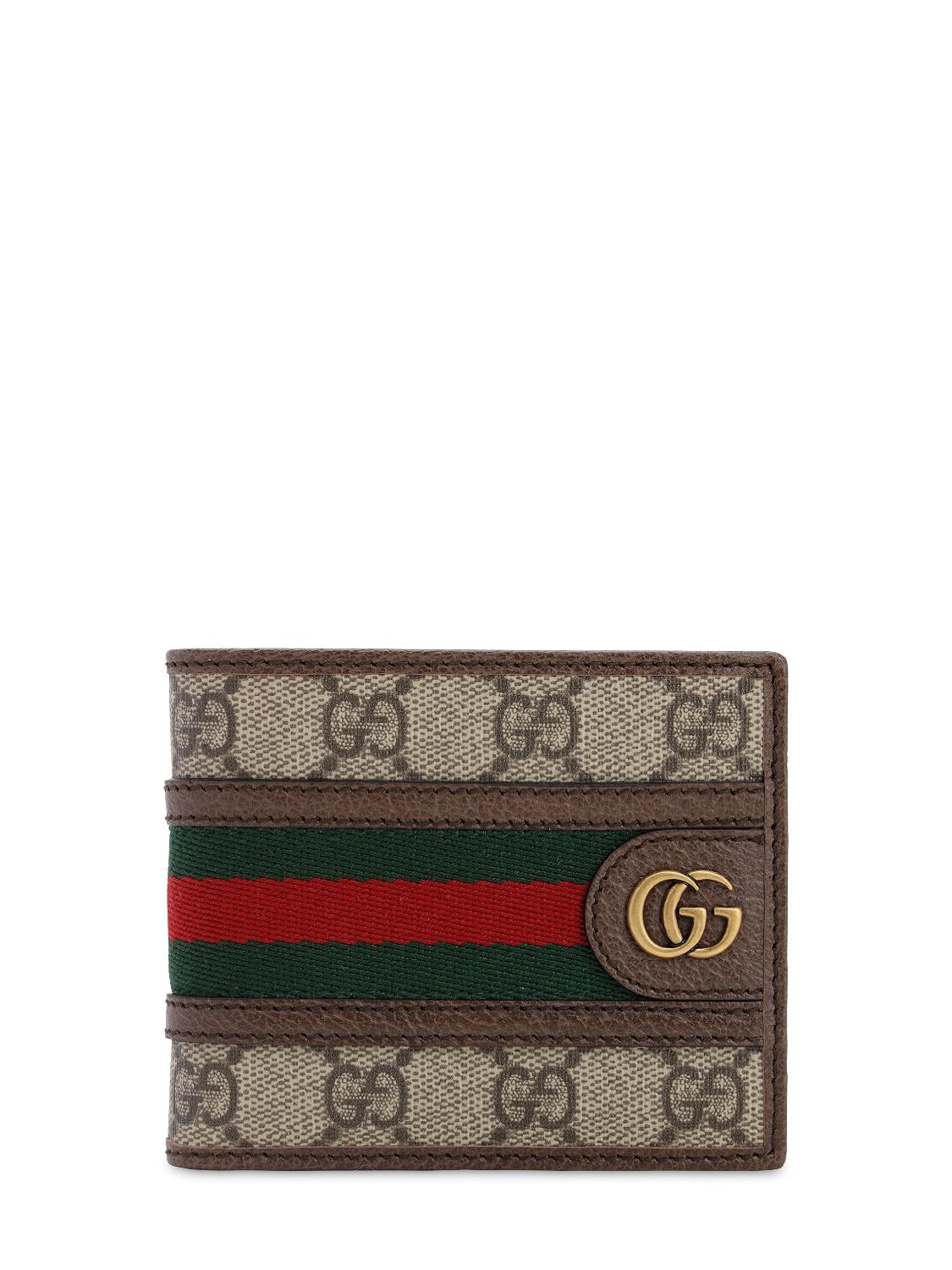 Gucci Ophidia Gg Supreme Coated Classic Wallet In Beige