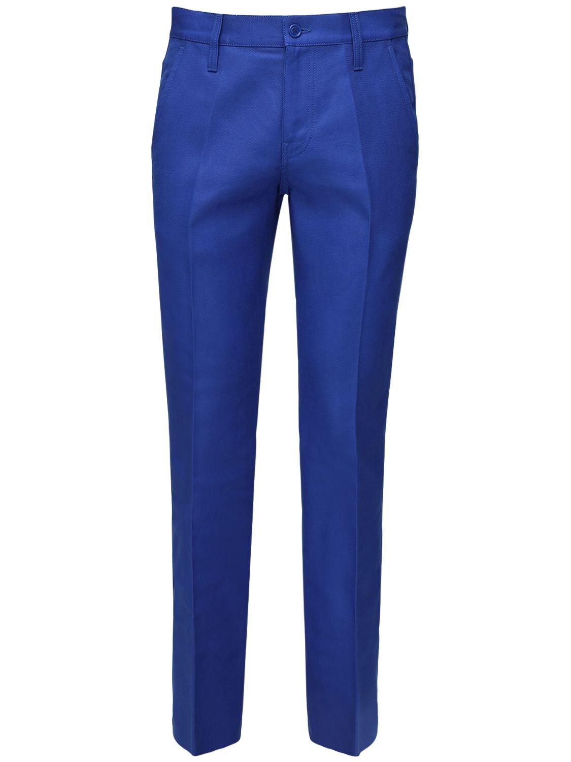 Gucci 24.5cm Washed Cotton Pants In Blue