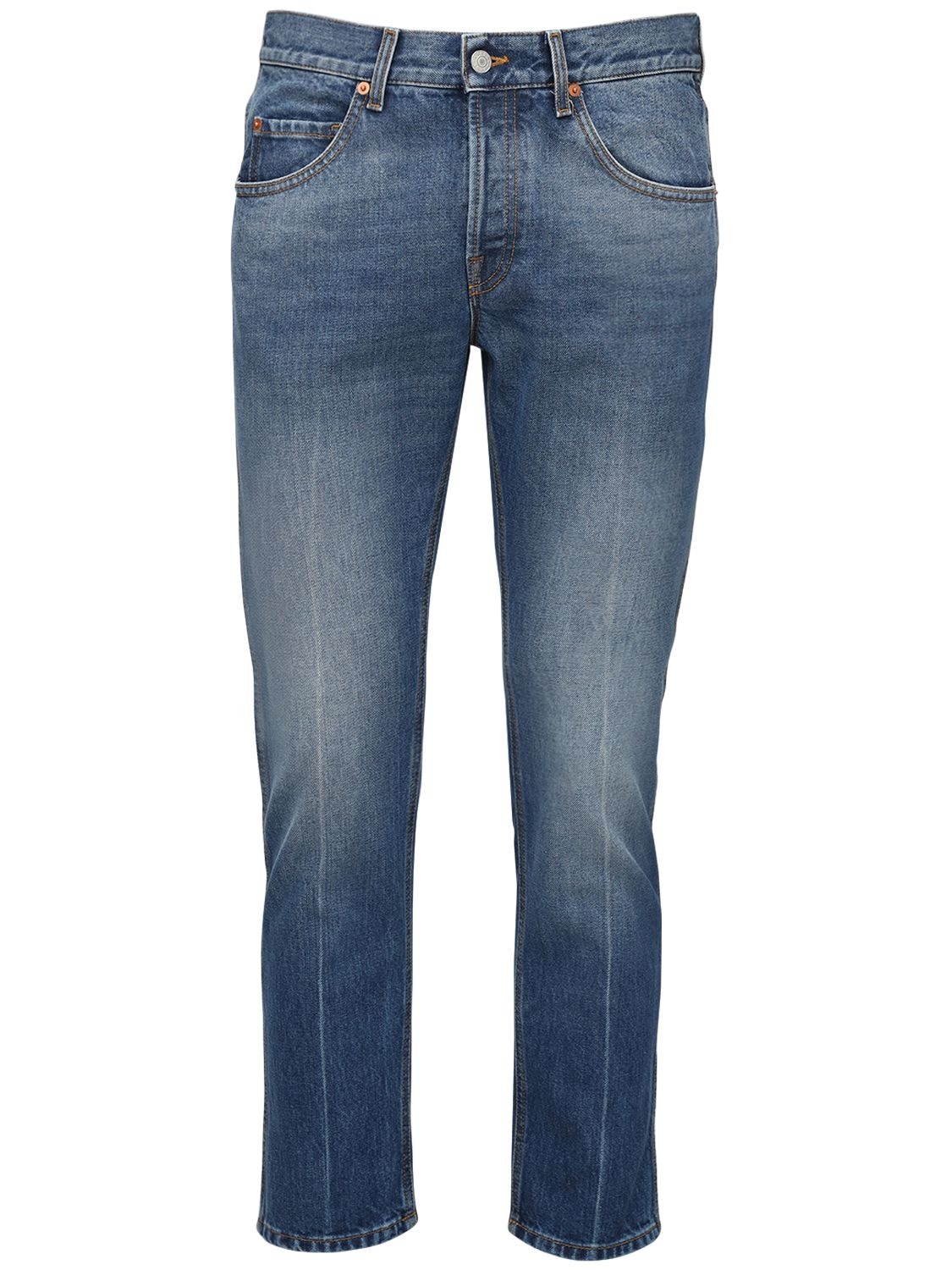 Gucci 17.5cm Stone Washed Cotton Denim Jeans In Blue