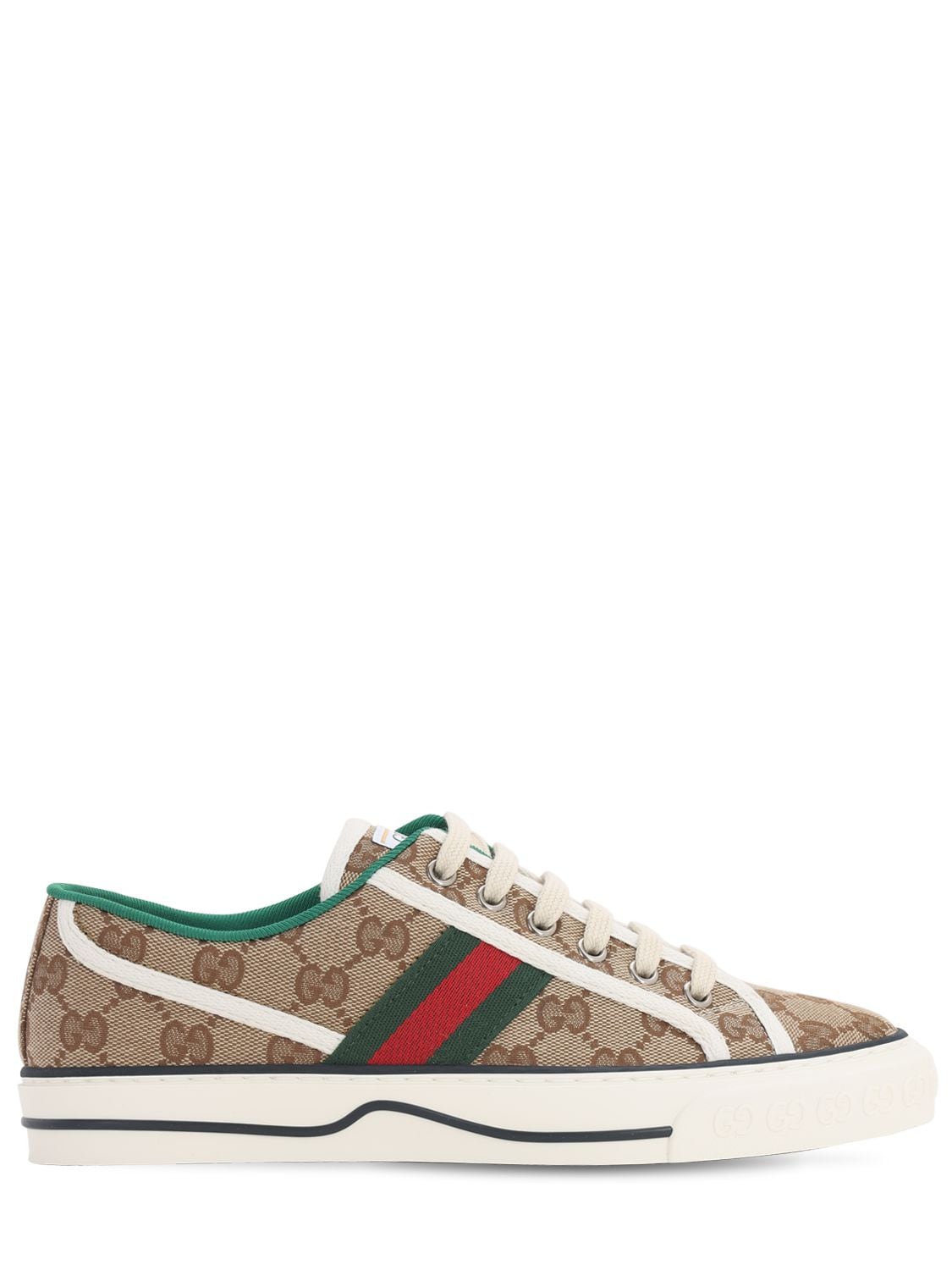 Shop Gucci Tennis 1977 Gg Canvas Sneakers In Beige