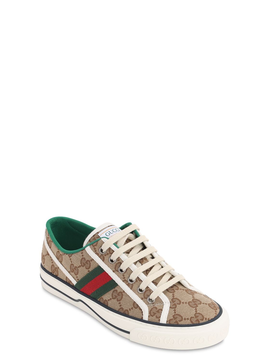 Shop Gucci Tennis 1977 Gg Canvas Sneakers In Beige