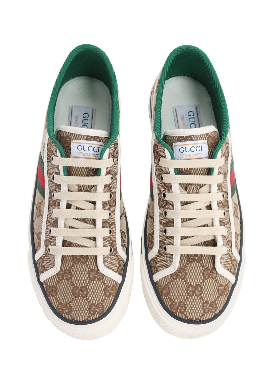 Shop Gucci Tennis 1977 Gg Canvas Sneakers In Beige