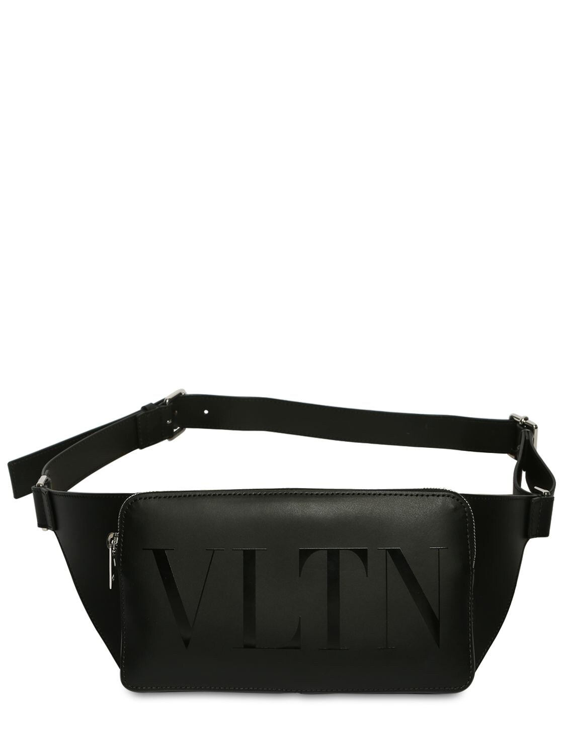 Valentino Garavani Vltn Leather Belt Bag In Black