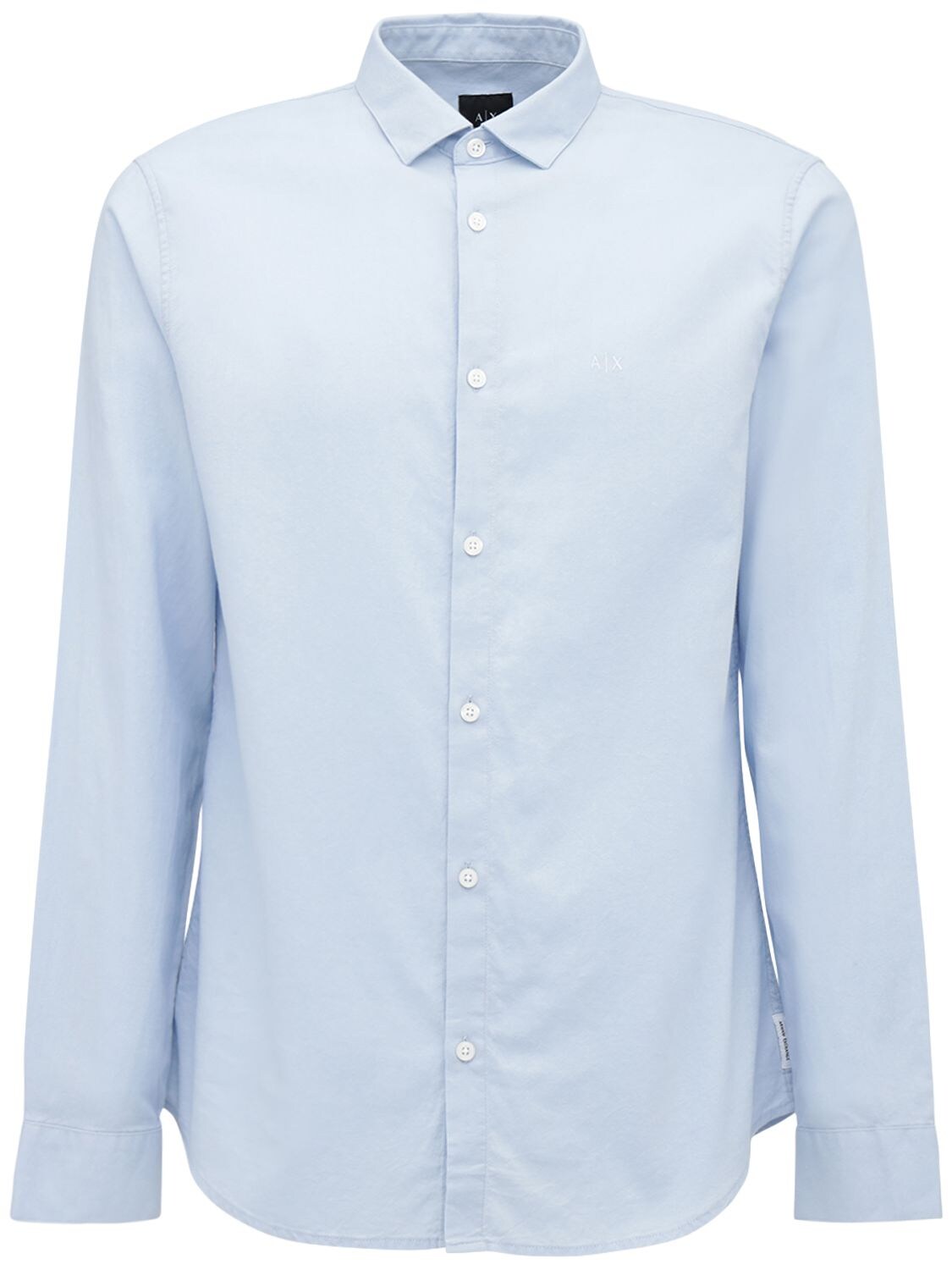 Armani Exchange Cotton Shirt In Light Blue