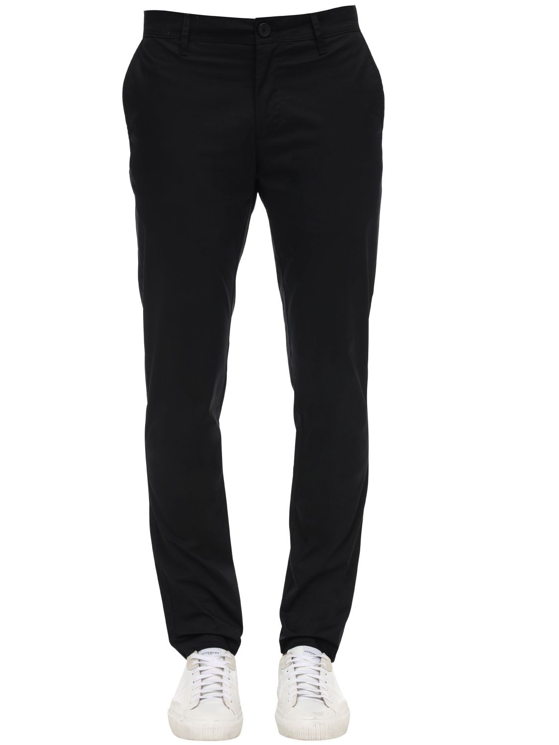 Armani Exchange Ribbed-edge Track Trousers In Black