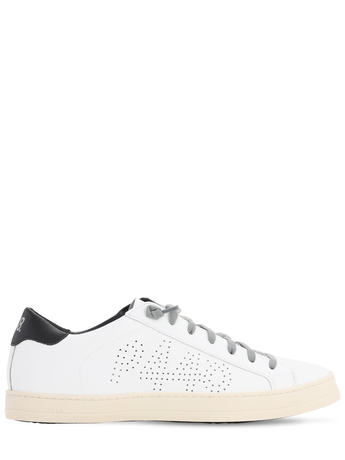 P448 John Recycled Leather Low-top Sneakers In White,black