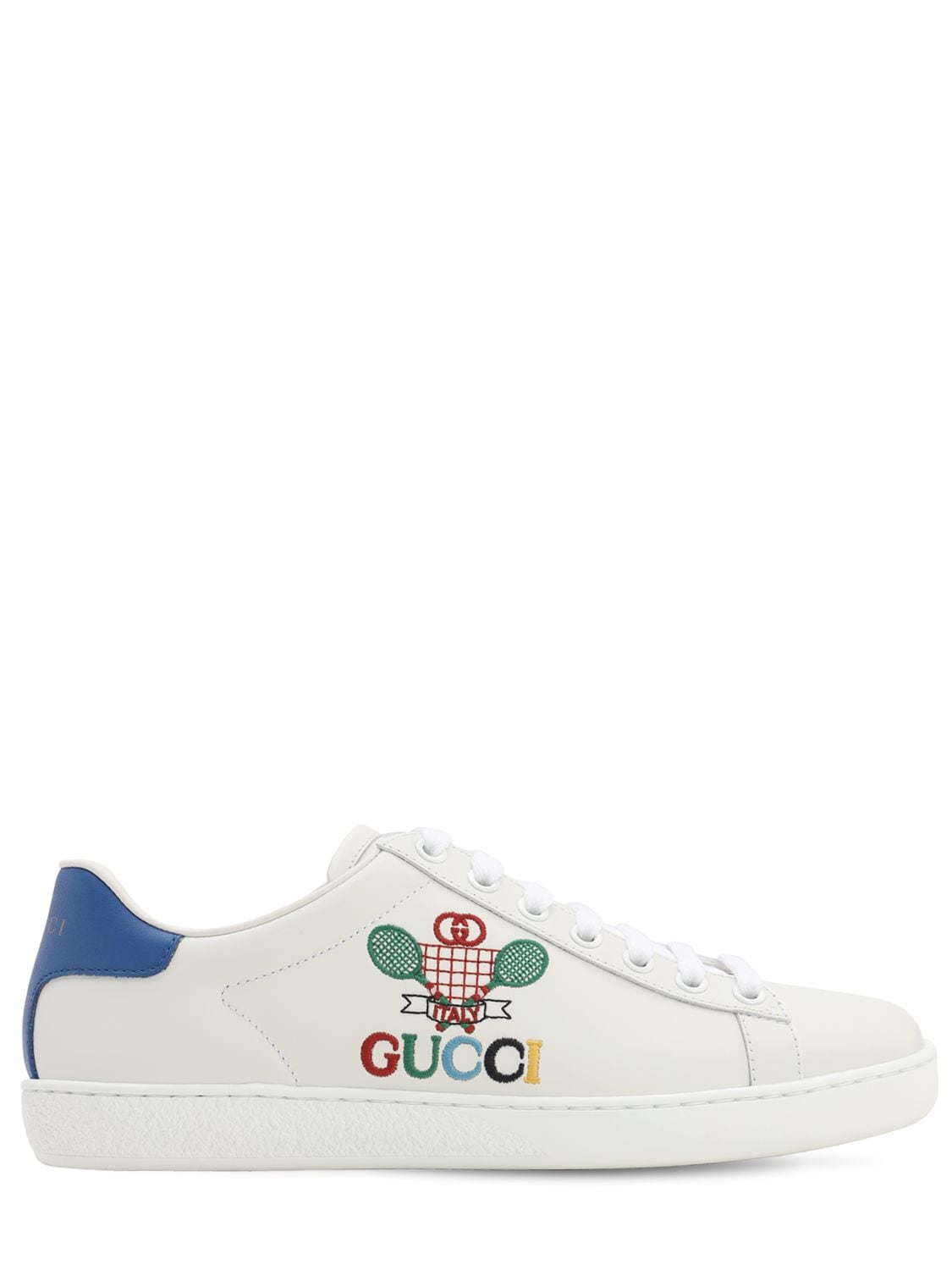 GUCCI 10毫米“NEW ACE”皮革运动鞋,71II9H015-OTA5NG2