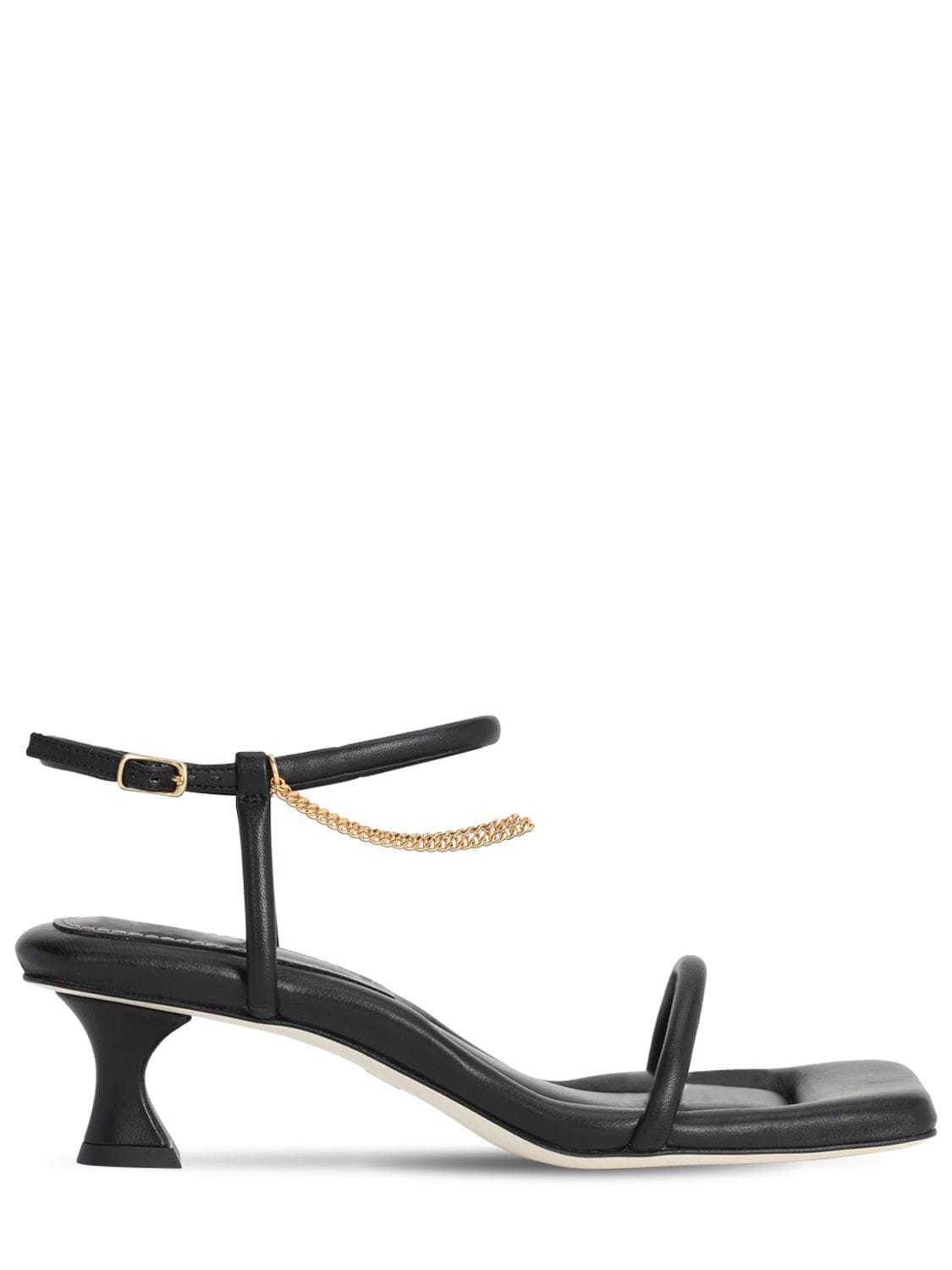 PROENZA SCHOULER 50MM LEATHER & CHAIN SANDALS,71IIAX001-MTEZNTY1