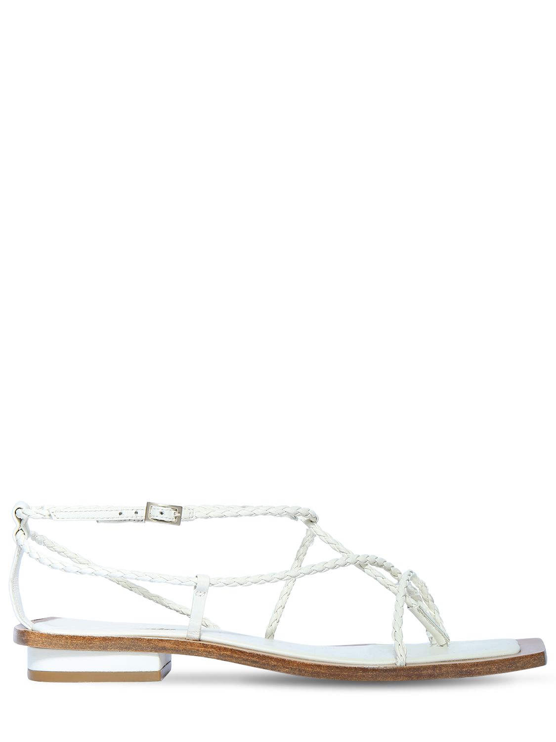 Cult Gaia - 10mm juno leather thong sandals - Off White | Luisaviaroma