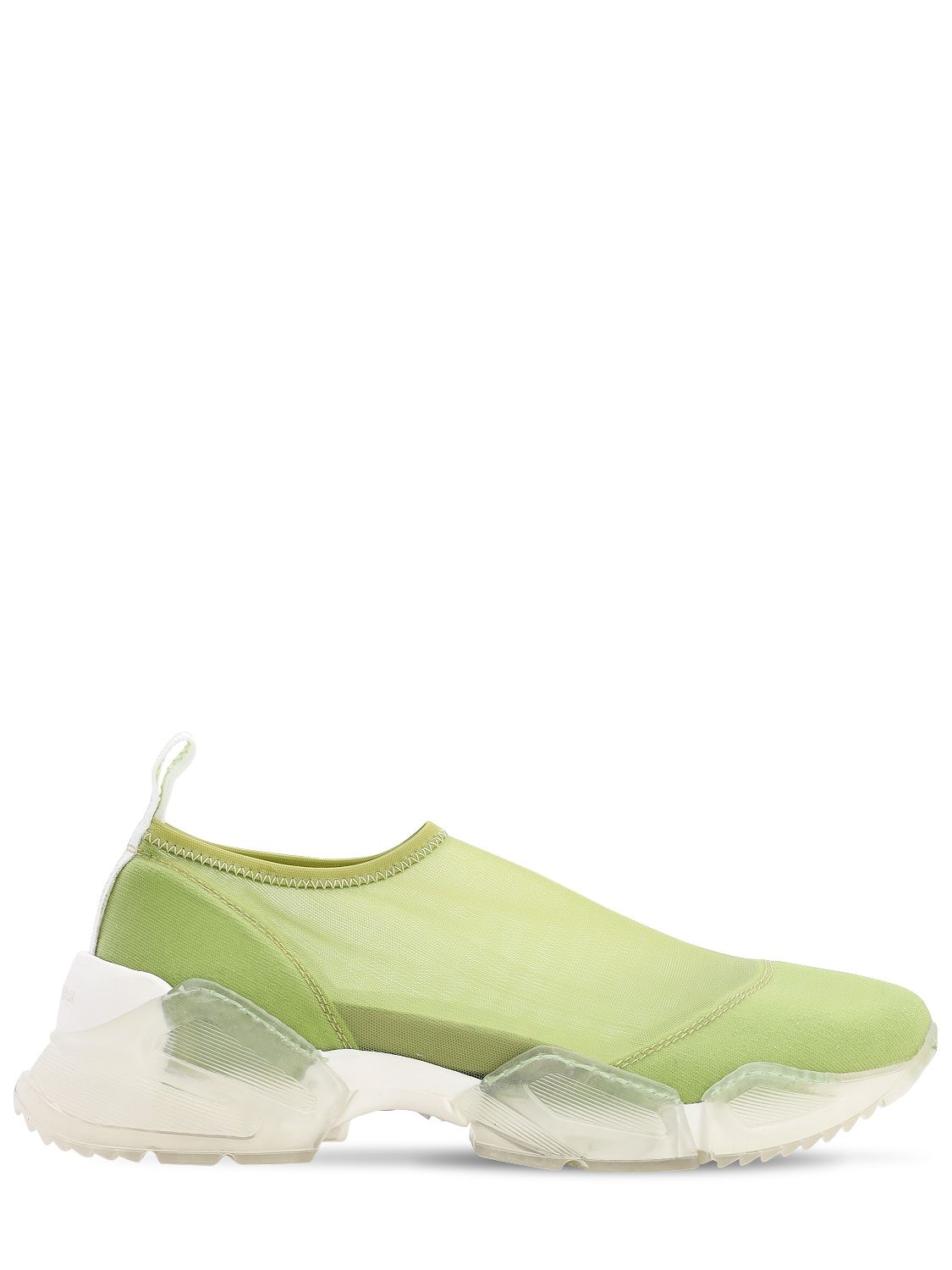 Chiara Biasi 30mm Bianca Mesh Sneakers In Lime Green