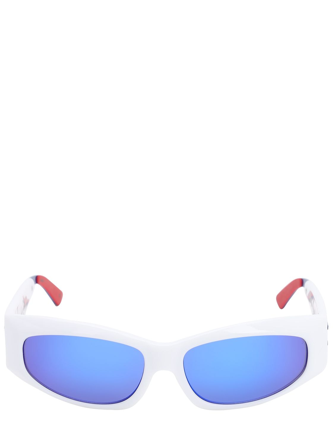Le Specs Adam Selman The Edge Sunglasses In White,blue