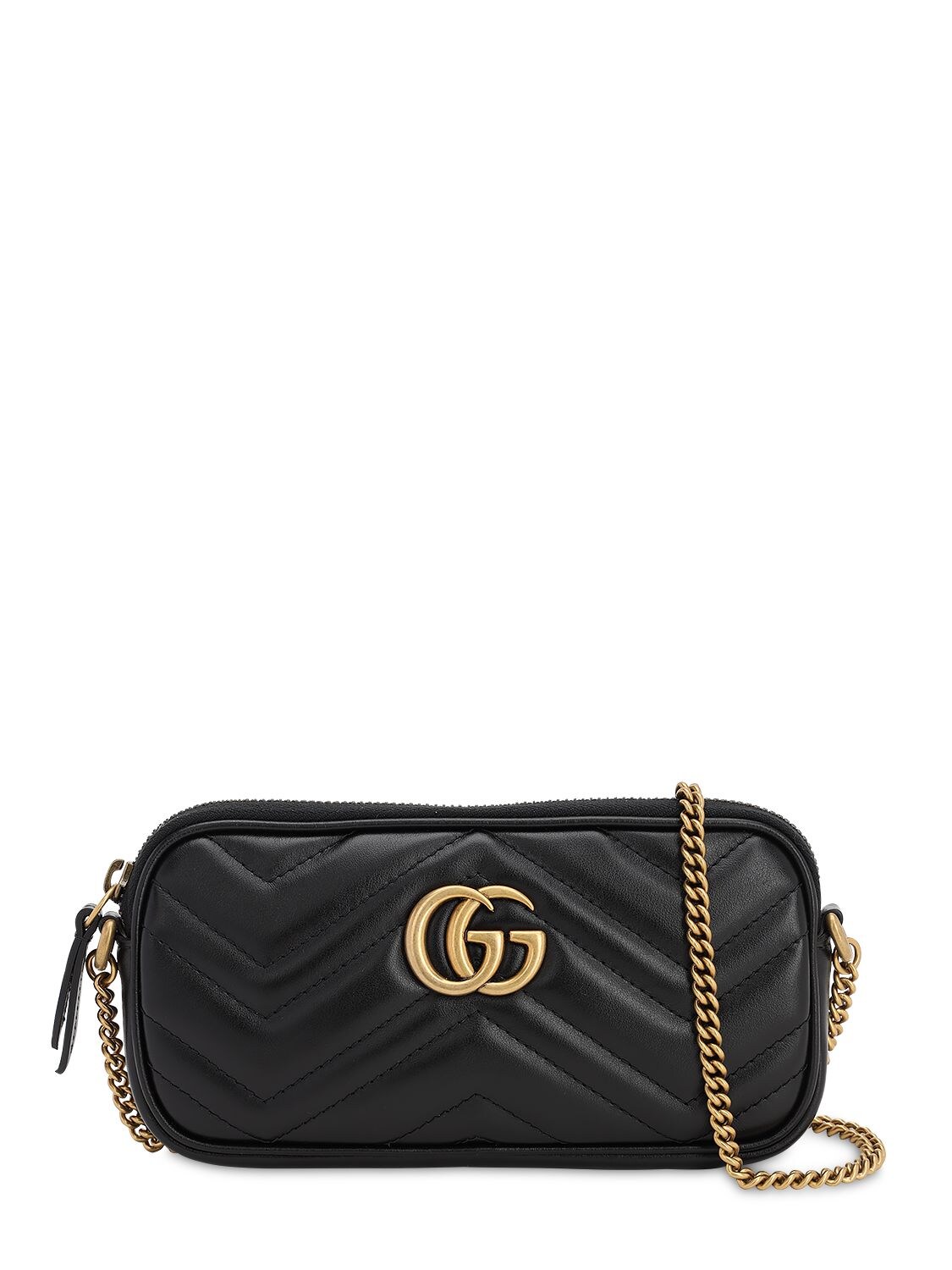 Gucci Gg Marmont 2.0 Leather Shoulder Bag In Nero