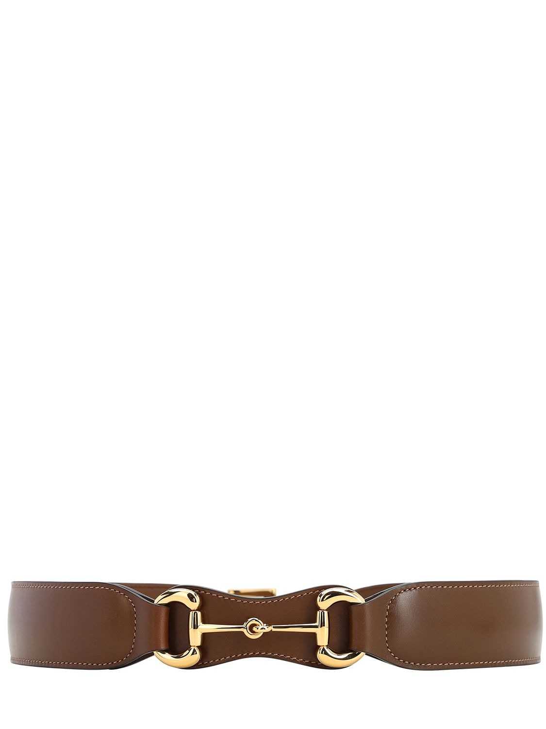 Gucci 35mm Morsetto Leather Belt In Brown Sugar