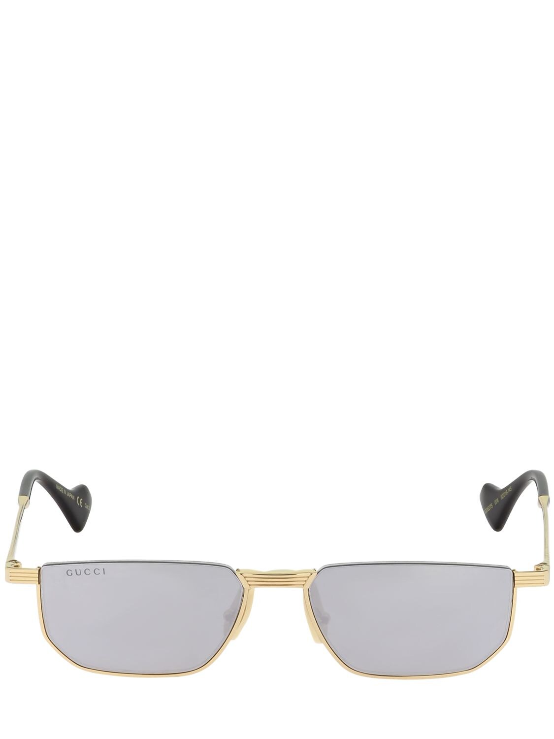 Gucci Mirrored Metal Sunglasses In Gold,mirrored
