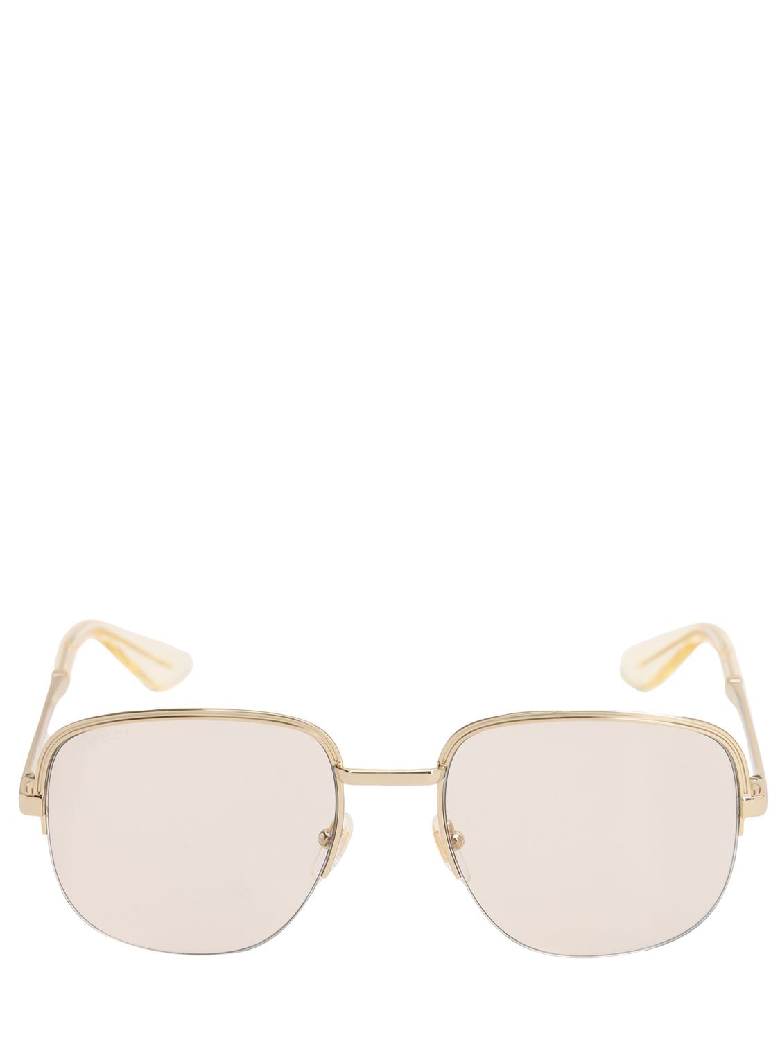 Gucci Round Glasses W/ Clear Lenses In Gold