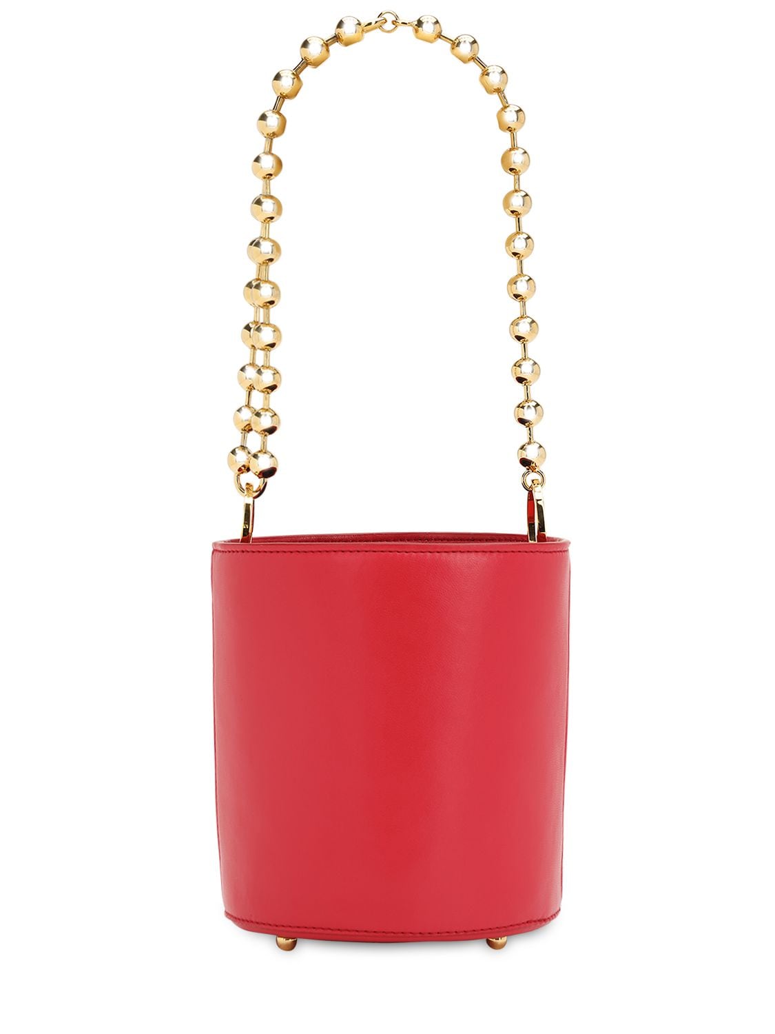 Les Petits Joueurs Baby Olivia Smooth Leather Bucket Bag In Ruby