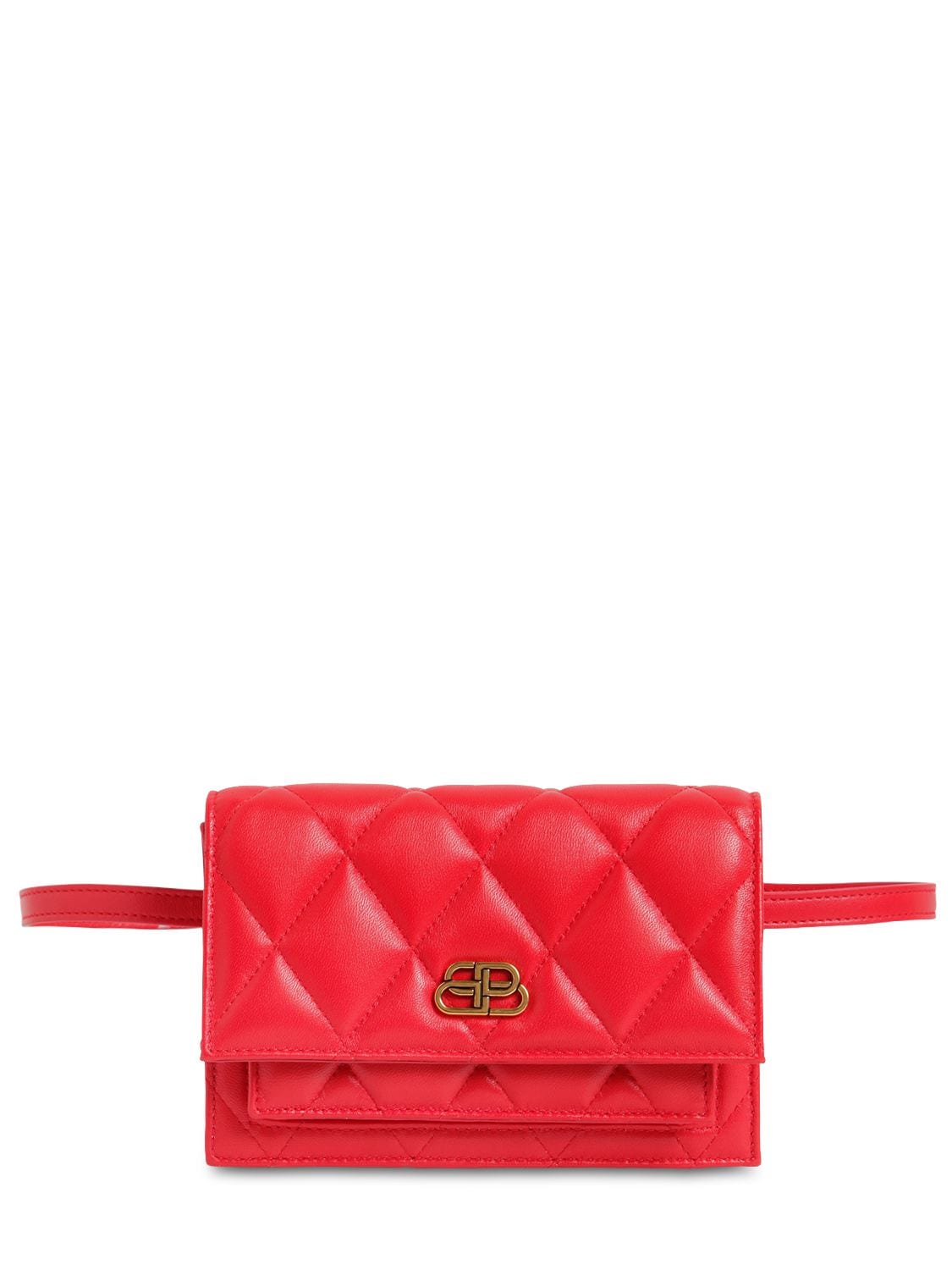 Balenciaga Xs Sharp Quilted Leather Belt Bag In Bright Red | ModeSens