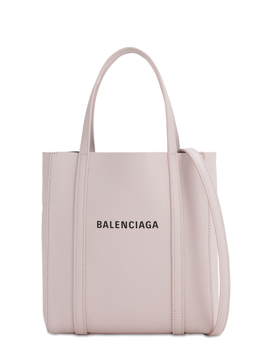 Balenciaga Xxs Every Day Leather Tote Bag In 라이트 로즈