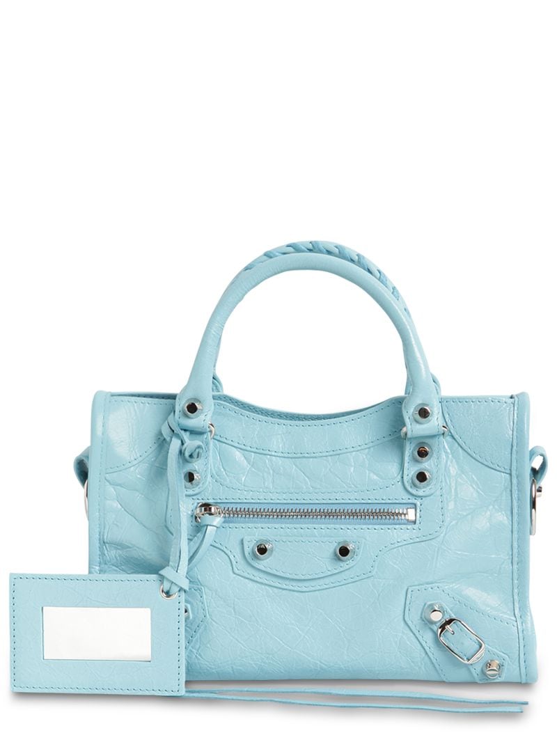 Balenciaga Mini Classic City Leather Bag In Sky Blue