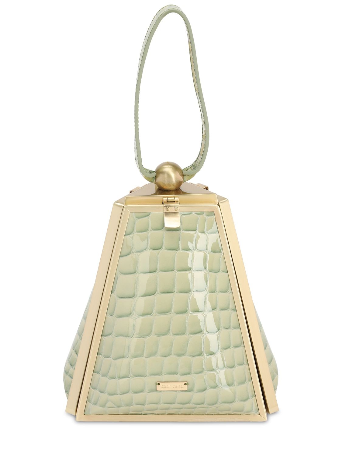 Cult Gaia Trina Croc Embossed Leather Bag In Surf