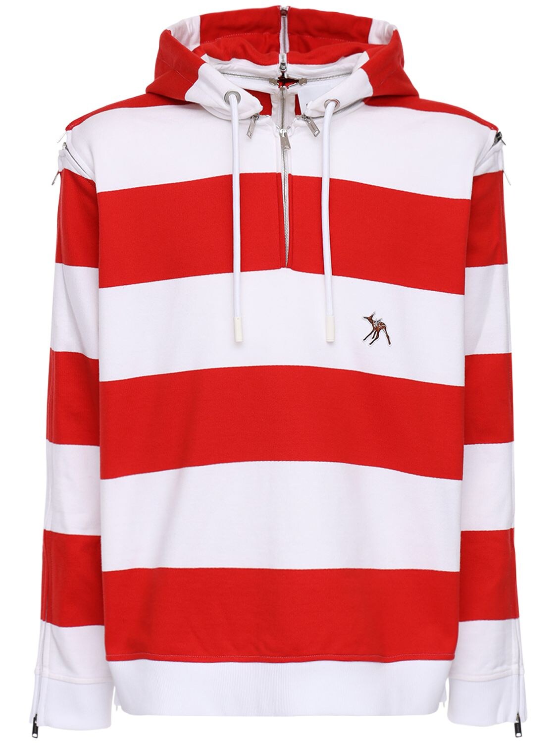 red and white striped hoodie