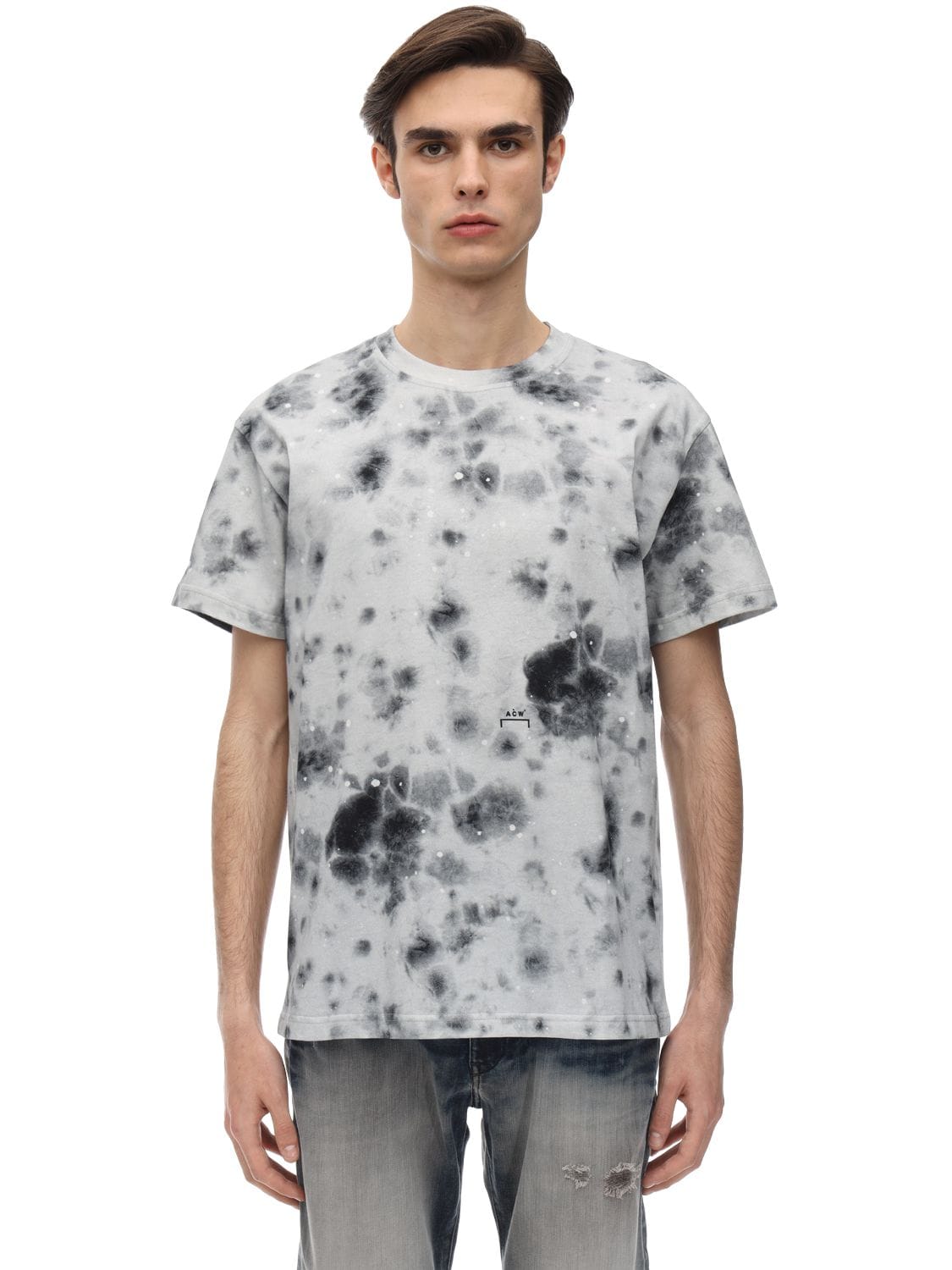 A-cold-wall* X Diesel Red Tag Oversize Stain Print Jersey T-shirt In White,multi