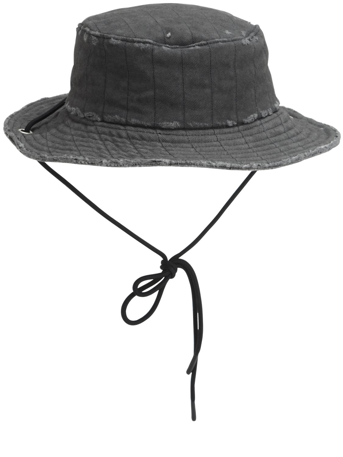 A-cold-wall* X Diesel Red Tag Distressed Cotton Denim Bucket Hat In Black