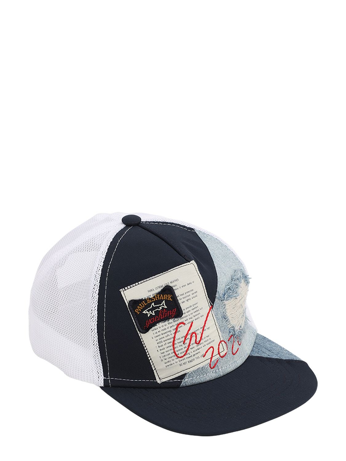 Paul & Shark X Greg Lauren Cotton & Denim Trucker Hat In Blue | ModeSens