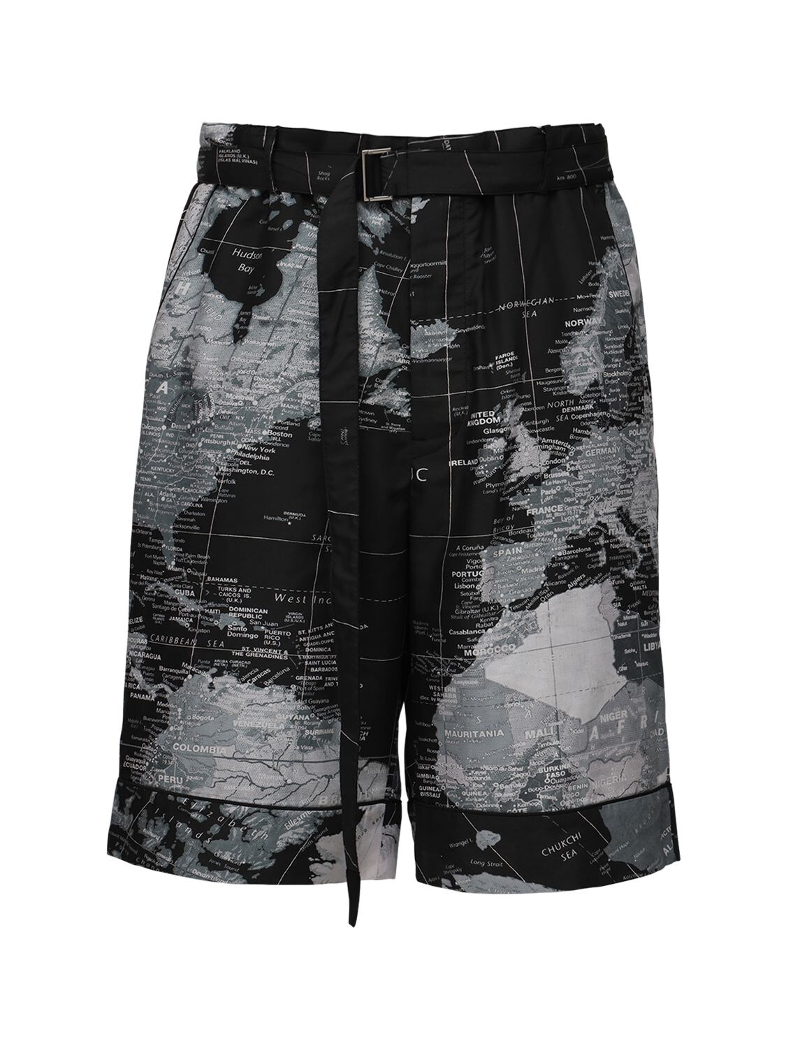 sacai world map shorts