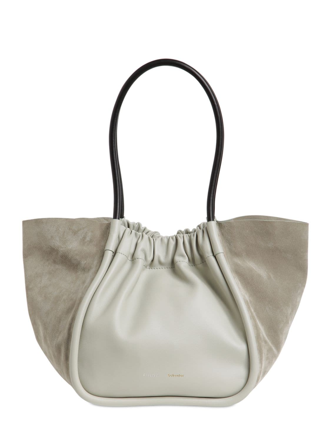 Proenza Schouler Large Smooth Leather & Suede Tote Bag In Celadon ...