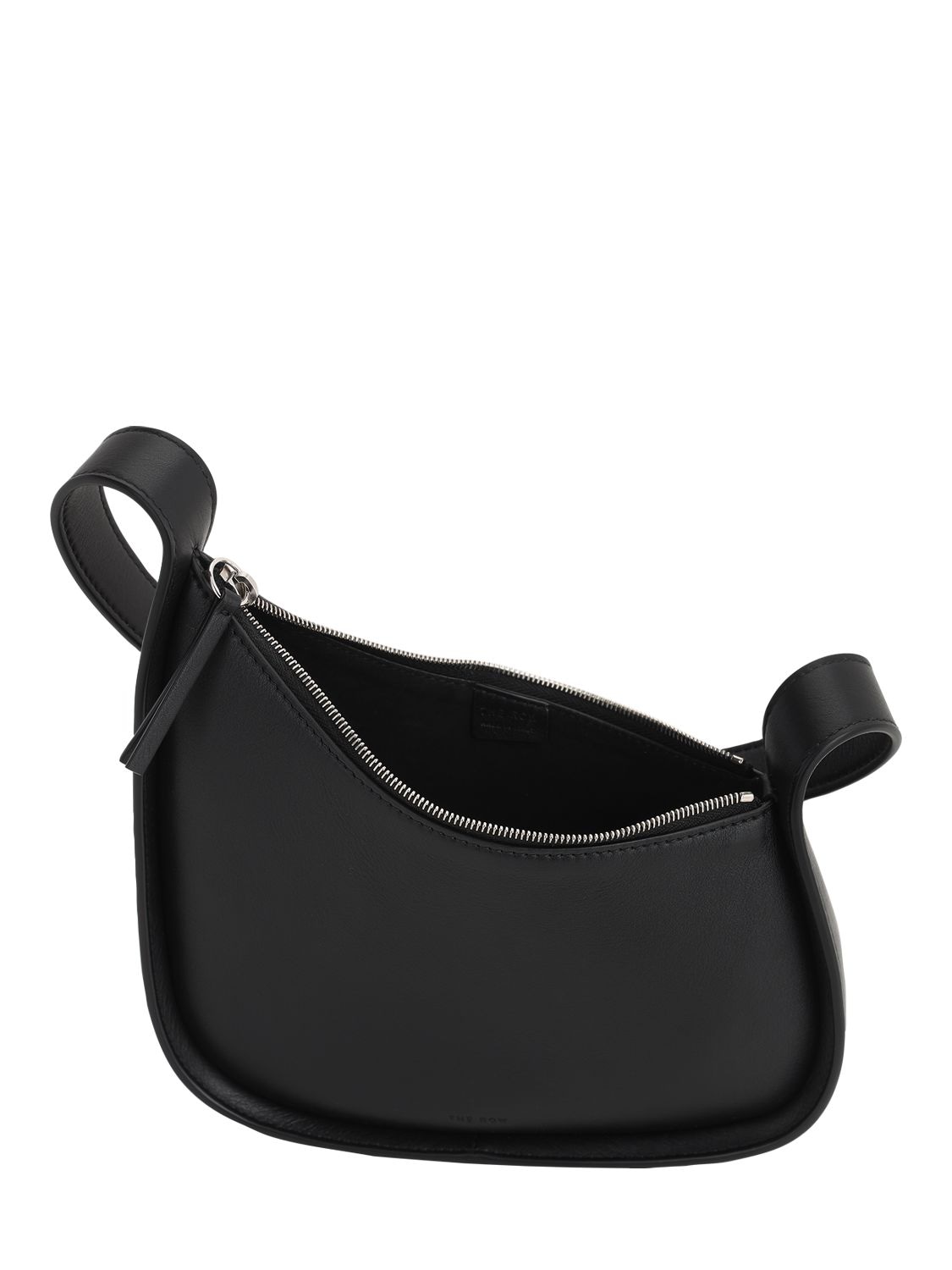 Shop The Row Half Moon Leather Shoulder Bag In Black