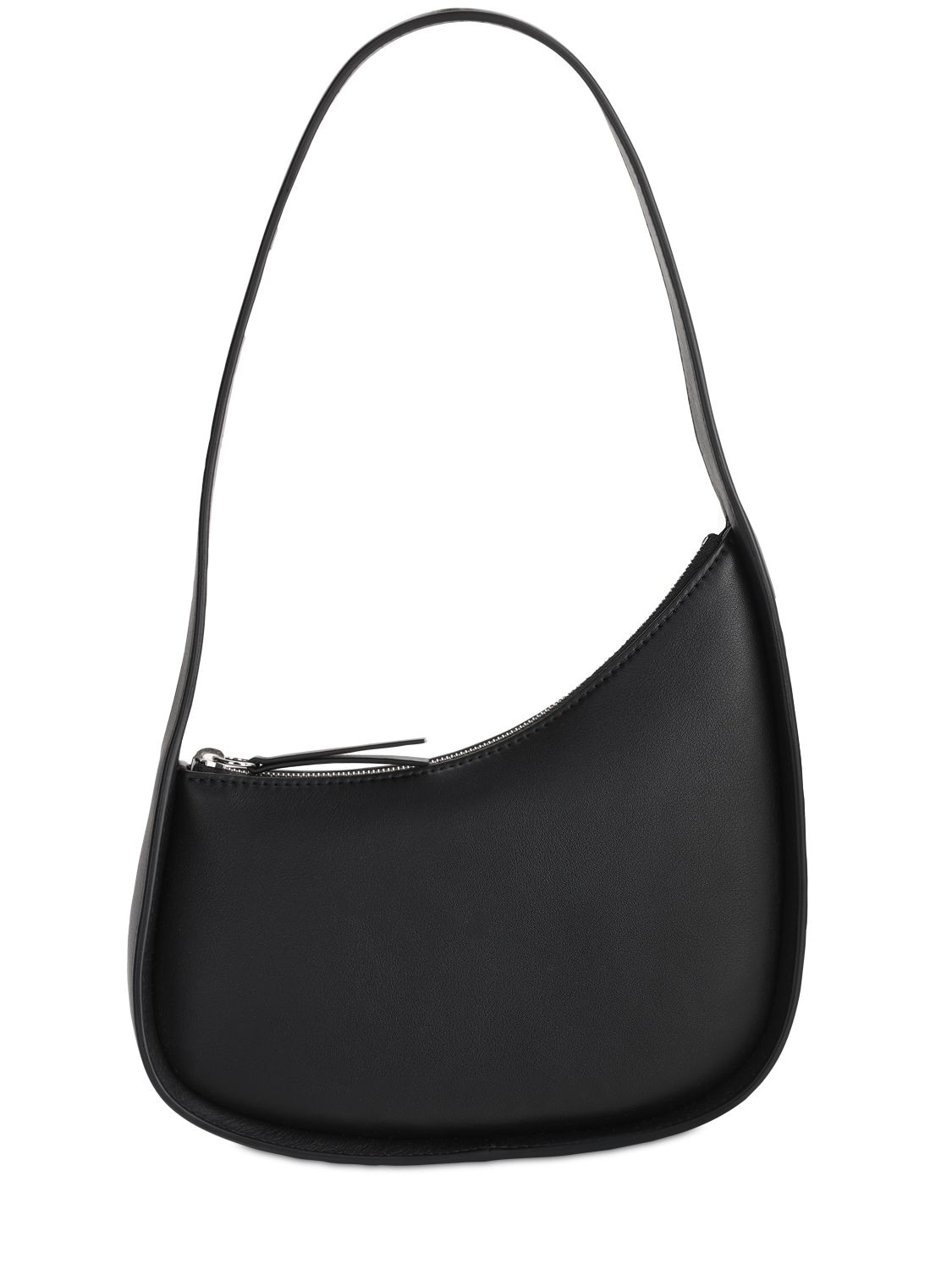 Shop The Row Half Moon Leather Shoulder Bag In Black