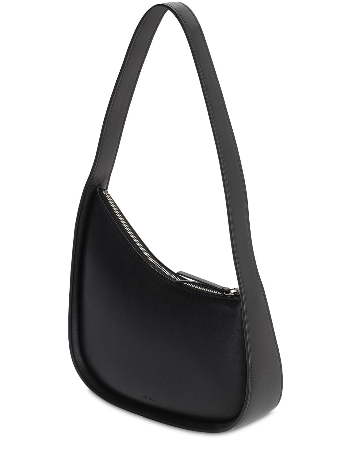 Shop The Row Half Moon Leather Shoulder Bag In Black