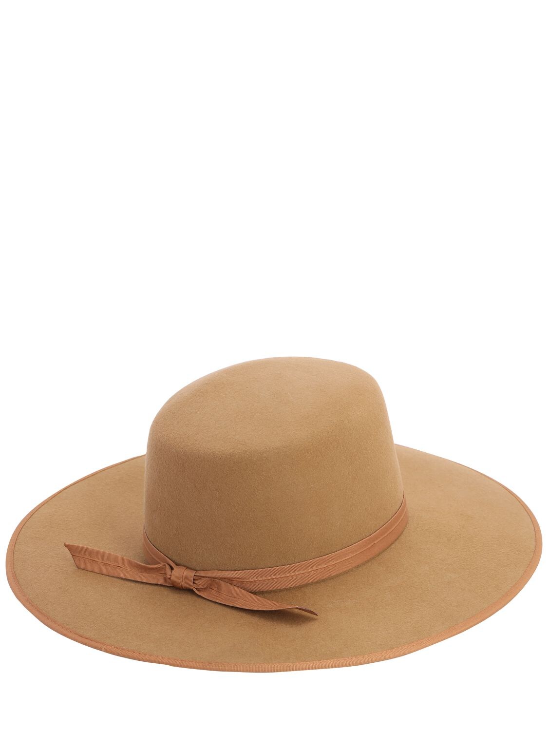 Lack Of Color Felted Wool Rancher Boater Hat In Teak Brown